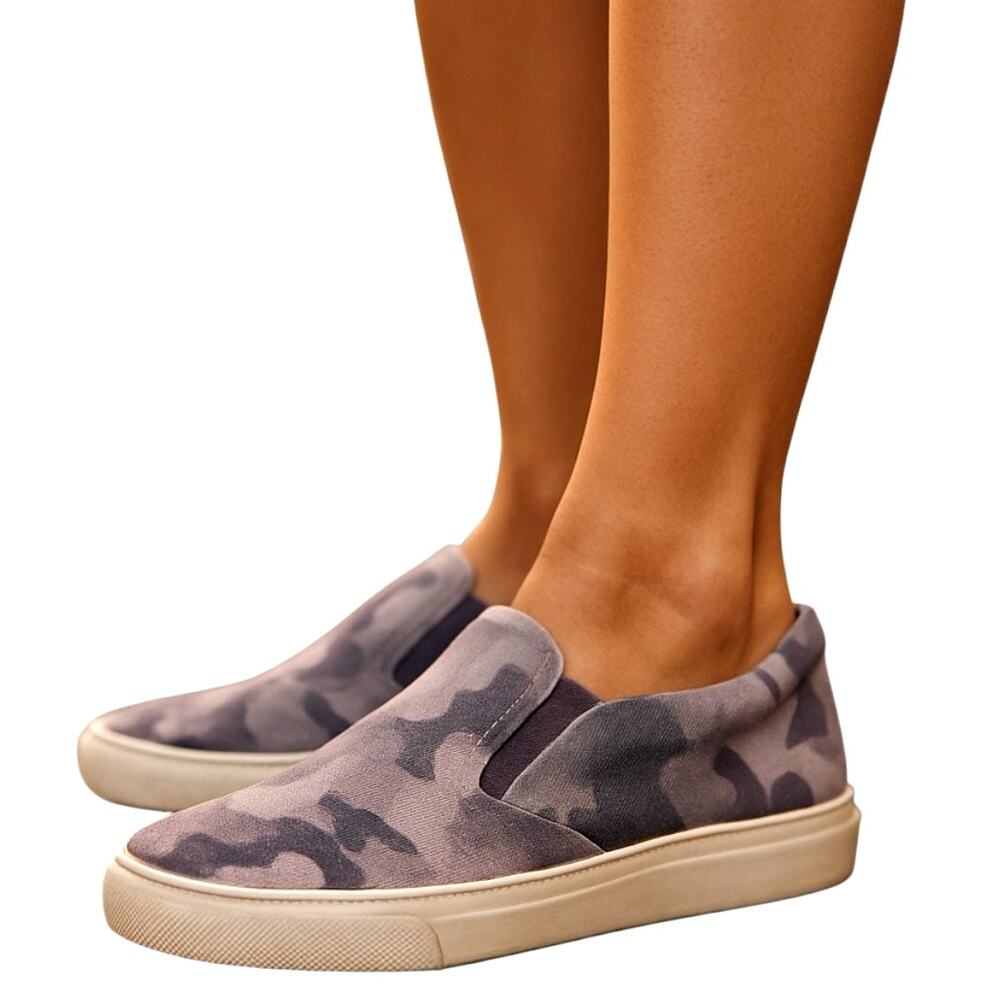 J Slides NYC 8 Suede Camo Gray Women's Tennis Shoe Athletic Sneaker